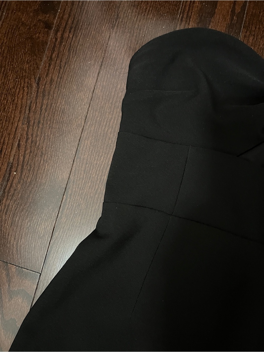 Dynamite Black Strapless Midi Dress with Rhinestone Buckle - Picture 6 of 8